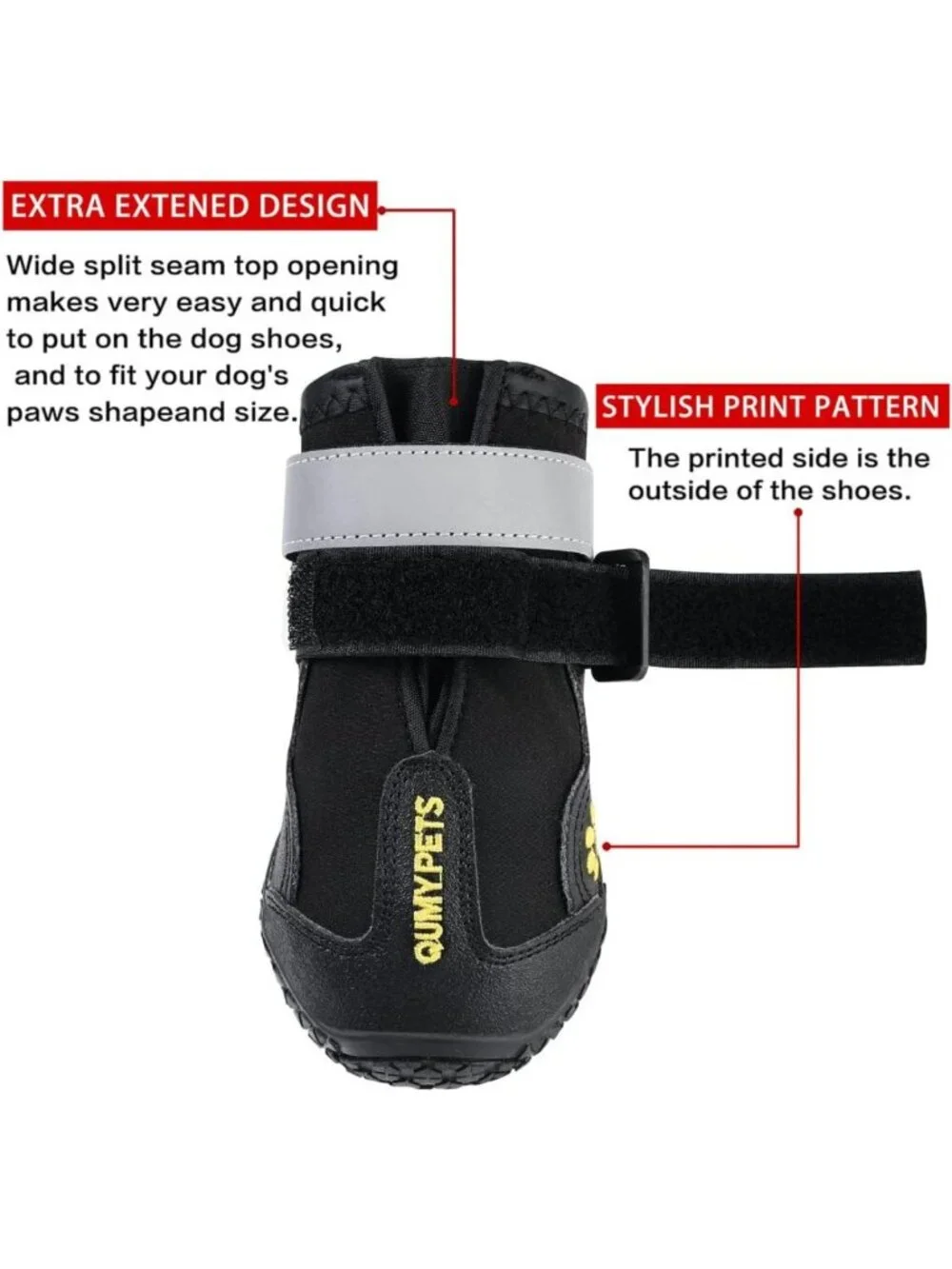 Waterproof Dog Boots for Large & Medium Dogs | Winter & Summer Paw Protectors